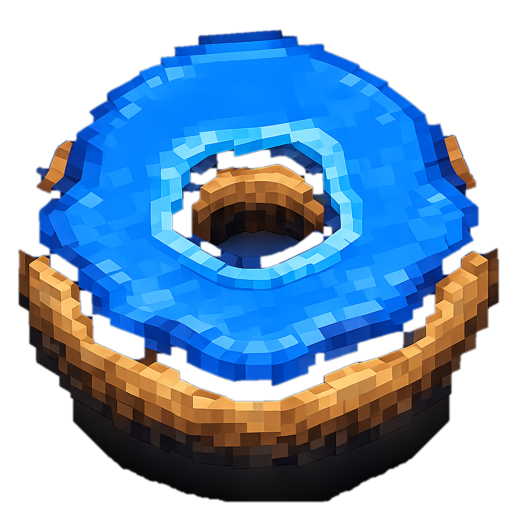 DonutSMP donut rendered as a Minecraft-style 3D model